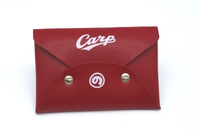 カープ×はっさくんコラボカードケース 赤【革工房いんのしま 牛革 カープ はっさくん カードケース】