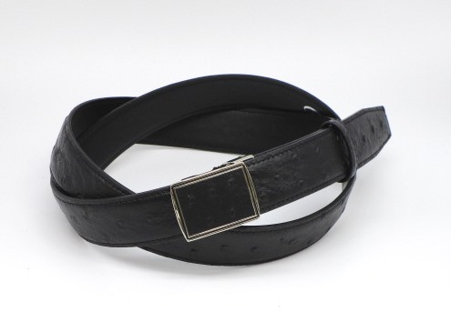 30mm幅牛革オーストリッチ型押しベルトL寸【革工房いんのしま 牛革 ベルト】