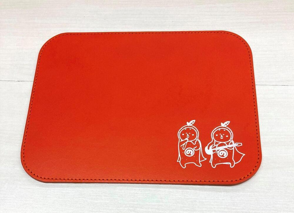 革工房いんのしまはっさくんユニットマウスパッド(オレンジ)【レザー 小物 ギフト 贈り物 プレゼント 人気 おすすめ 広島県  尾道市】