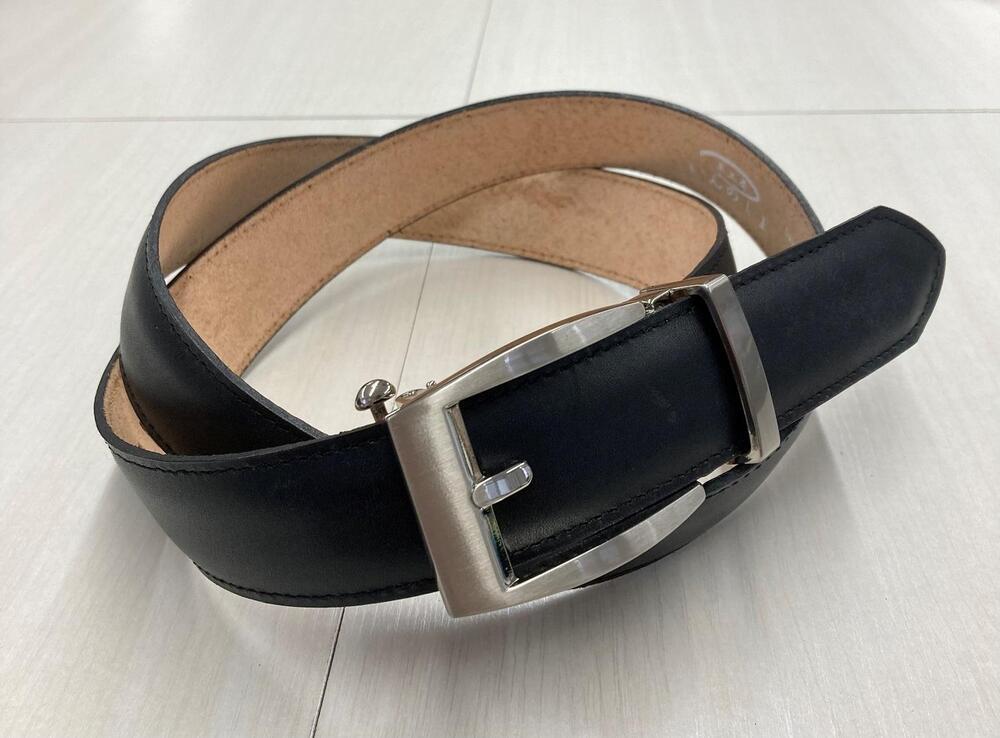 革工房いんのしまスマートロック式牛革ベルト(色:ブラック)【レザー 小物 ファッション ギフト 贈り物 プレゼント 人気 おすすめ 広島県  尾道市】