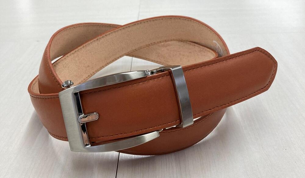 革工房いんのしまスマートロック式牛革 ベルト(色:茶)【レザー 小物 ファッション ギフト 贈り物 プレゼント 人気 おすすめ 広島県  尾道市】