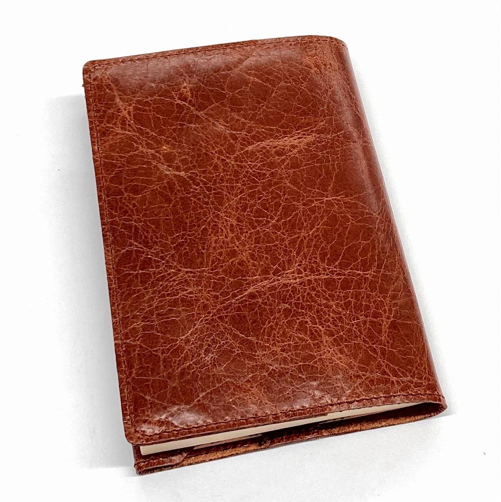 革工房いんのしまシワが楽しめる牛革ブックカバー文庫本サイズ(色:茶)【レザー 小物 ギフト 贈り物 プレゼント 人気 おすすめ 広島県  尾道市】