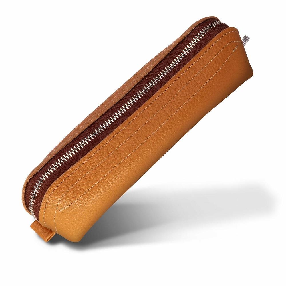 革工房いんのしま 牛革ファスナーペンケース5本挿し【色:キャメル】【文房具 雑貨 日用品 人気 おすすめ】