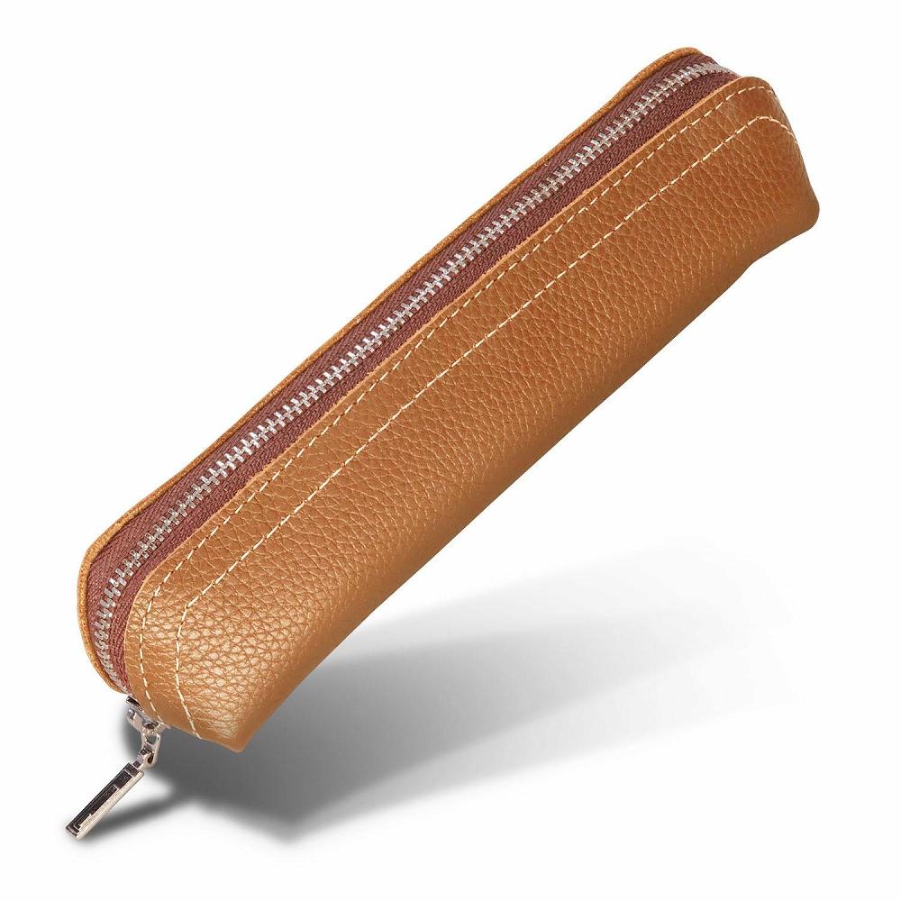 革工房いんのしま 牛革ファスナーペンケース3本挿し【色:キャメル】【文房具 雑貨 日用品 人気 おすすめ】
