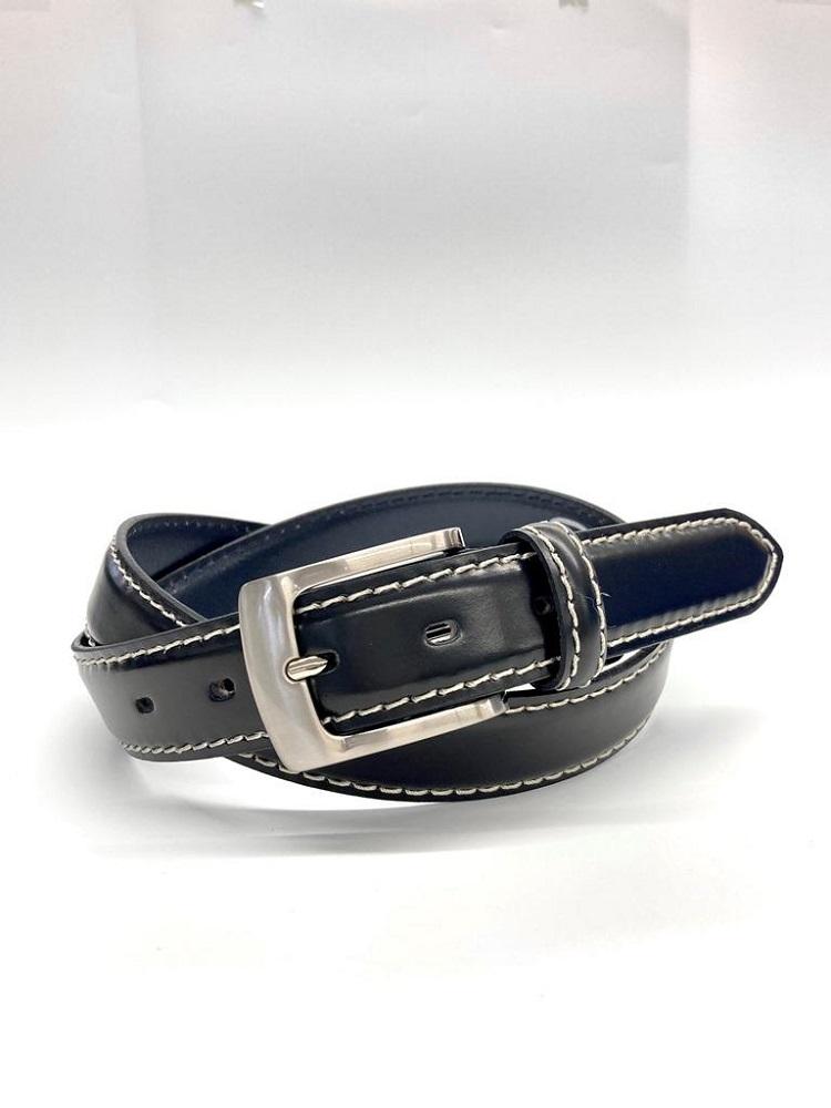 革工房いんのしま 牛革盛上太番手ステッチベルト【色：ブラック】M寸【雑貨 日用品 人気 おすすめ】