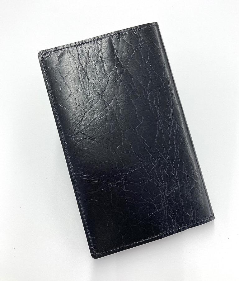 革工房いんのしま シワが楽しめる牛革ブックカバー新書本サイズ(色：黒)【文房具 雑貨 日用品 人気 おすすめ】