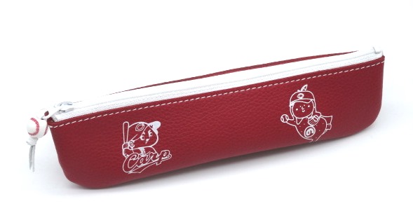 カープ×はっさくんコラボファスナーペンケース　赤