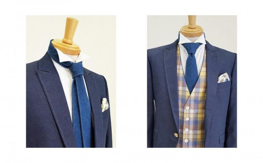 ネクタイ 【マリンブルー／ライトブルーステッチ】 福山産デニム使用 デニムネクタイ 広島県福山市/office ROBE DE SETOUCHI ネクタイ プレゼント ギフト デニム メンズ [BAAF026]