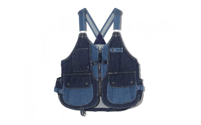 ベスト FUKUYAMA Denim Camping Vest（サイズ：L｜カラー：Indigo） 広島県福山市/株式会社スノーピーク キャンプ デニム レディース メンズ 前開き 春夏 秋冬 [BACO004]
