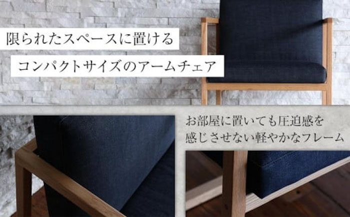 椅子 ライトラウンジ（デニム生地張り ラウンジチェア） 椅子 イス チェア ファニチャー 家具 人気 おすすめ 広島県福山市/株式会社心石工芸 [BABV001]