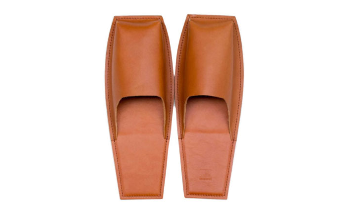 スリッパ KZ#436（ブラウン）OKAERI スリッパ（L/26.0-28.0cm）セミアニリンレザー製 スリッパ 靴 レザー 革 くつ ルームシューズ 雑貨 日用品 人気 おすすめ 広島県福山市/株式会社心石工芸 [BABV018]