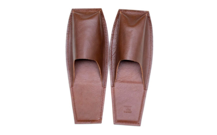 スリッパ KZ#424（マロン）OKAERI スリッパ（L/26.0-28.0cm）セミアニリンレザー製 スリッパ 靴 レザー 革 くつ ルームシューズ 雑貨 日用品 人気 おすすめ 広島県福山市/株式会社心石工芸 [BABV019]