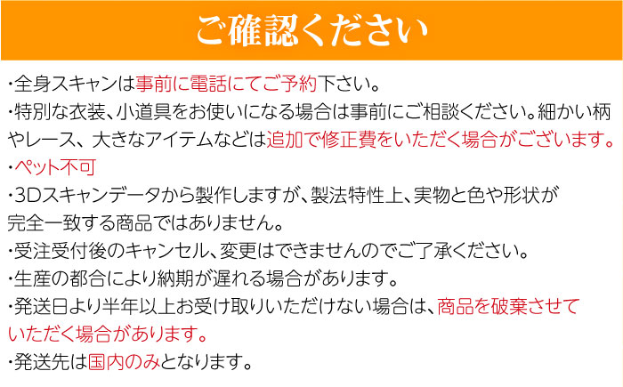 オリジナル 3Dフィギュア製作 広島県福山市/株式会社キャステム フィギュア 3Dスキャン オリジナルフィギュア オーダーメイド 全身 スキャン フルカラー 高精度 立体 思い出 記念 結婚 節目 記念品 子供 七五三 福山 広島 リアル 人形 置物 日用品・雑貨[BACE012]