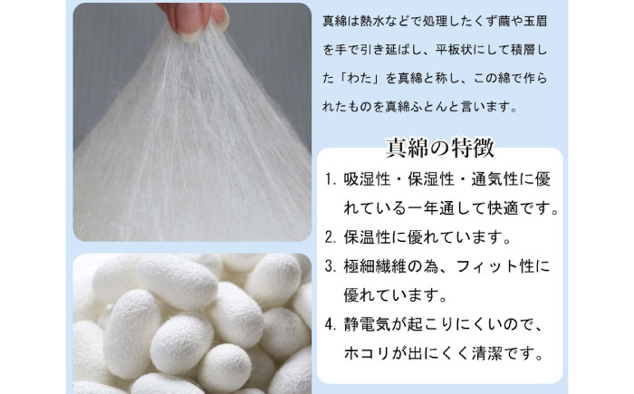 肌掛け布団 【国産手引き真綿 シルク 肌掛け布団】 シングル 掛け布団 日本製 オールシーズン 洗える 綿 綿100% 広島県福山市/株式会社ハシモト [BACV008]
