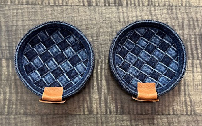 トレー デニム加工職人の手仕事から生まれた『デニムループ ミニトレイ　(オリジナル)  トレー デニム インテリア 雑貨 エコ 広島県福山市/株式会社四川 [BADK010]