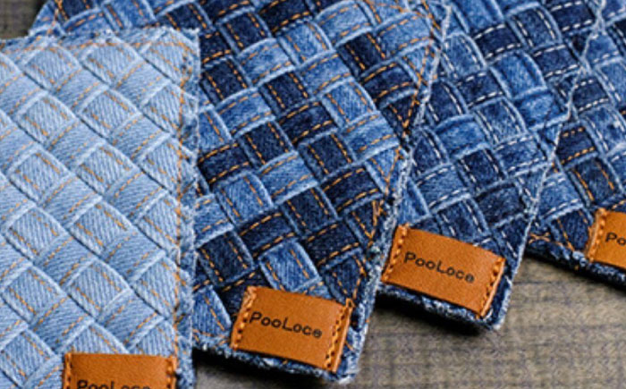 コースター デニム加工職人の手仕事から生まれた『デニムループ スクエアコースター』 (市松) デニム 雑貨 コースター インテリア エコ 広島県福山市/株式会社四川コースター [BADK014]