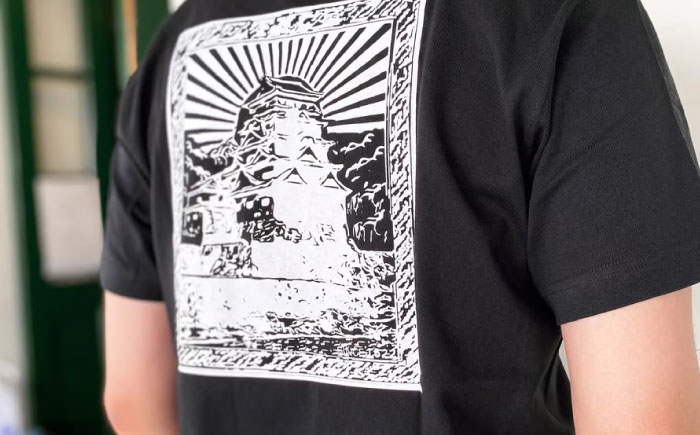 Ｔシャツ FYC 福山キャッスルシリーズ 【ブラック/Lサイズ】　Ｔシャツ 半袖 ファッション 衣類 福山城 ユニセックス 男女兼用 広島県福山市/有限会社ホルス [BAFG019]