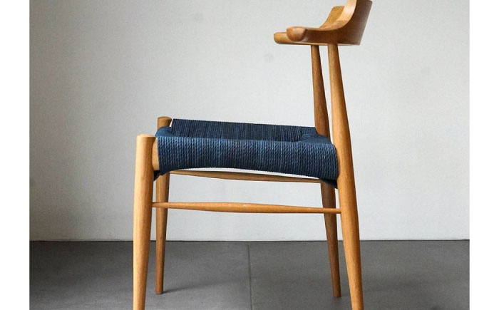椅子 藍染ペーパーコードチェア RAMS 広島県福山市/株式会社府中家具 インテリア 国産家具 ナチュラル 椅子 　 [BAGE005]