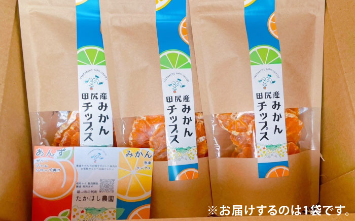 みかん 田尻産 みかんチップス 1袋 みかん 温州みかん 柑橘 完熟 ドライフルーツ ヘルシー おやつ スナック 菓子 広島県福山市/たかはし農園 [BAGS003]
