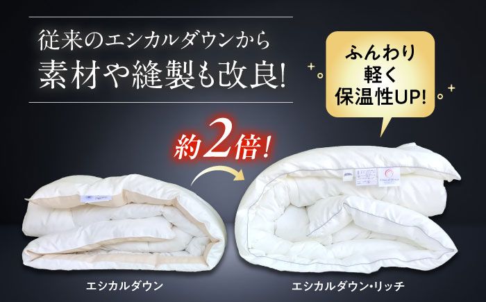 洗える 人工羽毛 230cm超ロング 掛け布団 ダブル エシカルダウンリッチ 広島県福山市/イシケン株式会社 羽毛布団 羽毛ふとん 掛けふとん 日本製 オールシーズン  寝具 アレルギー対策 サステナブル [BAAK091]