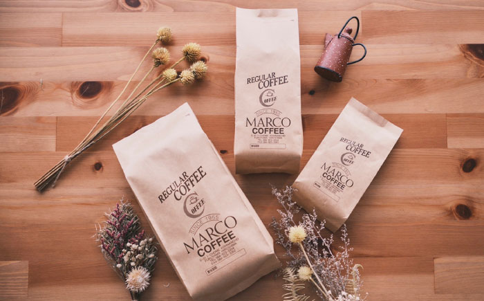 【1955年創業　福山最古の自家焙煎珈琲専門店】マルコ珈琲商会の福山最古ブレンド詰合せ3種計3000g（豆）広島県福山市/マルコ珈琲商会 [BABE009]