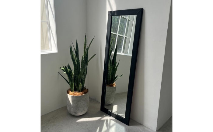 鏡  MS124（ライトブラウン）NOSミラー スクエアL ナチュラルレザー製 鏡 姿見 レザー 革 ファニチャー 家具 人気 おすすめ 広島県福山市/株式会社心石工芸 [BABV006]