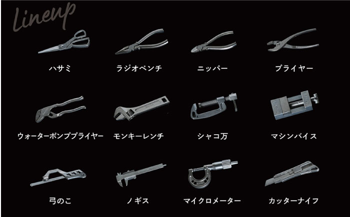 ミニチュア 工具 小さくても本物のように動く マイクロツールセット 広島県福山市/株式会社キャステム 名刺入れ アルミケース ツール ミニ  小型 日用品・雑貨[BACE007]