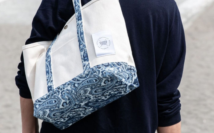 デニム 「デニム抜染（ばっせん）トートバッグ」＜ネイビー＞ バッグ かばん デニム 雑貨 鞄 広島県福山市 / 山陽染工株式会社 [BADS019]