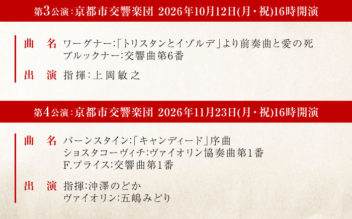 チケット オーケストラ福山定期S席 定期会員券（広響3回＋京響3回） 広島県福山市/公益財団法人ふくやま芸術文化財団 演奏会 交響楽団 クラシック チケット [BAFS043]