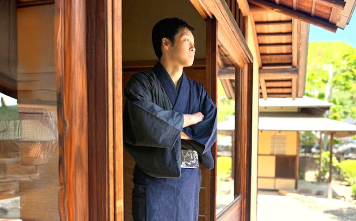 着物 和福デニム男性用着物＆帯 服 和装 きもの 帯 メンズ デニム デニム着物 広島県福山市/RIBIAN [BAGM001]