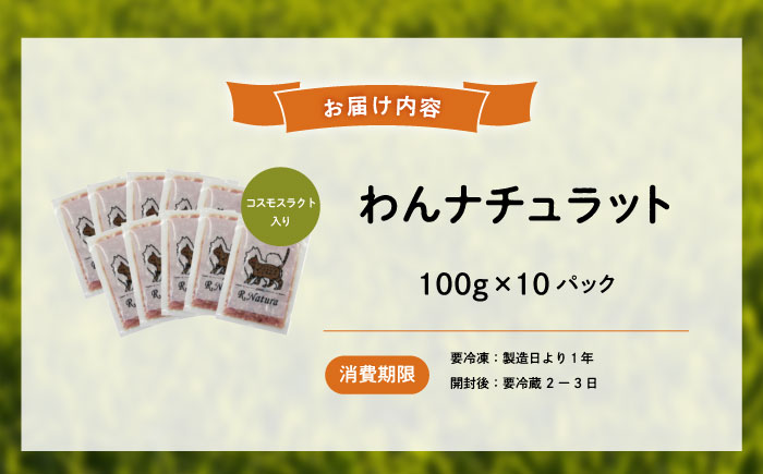 ペットフード わんナチュラット 100g×10p 計1kg （コスモスラクト） ペットフード 1kg 犬のえさ おすすめ 国産 広島県福山市/R.Natura（アール ナトゥーラ） [BAAH007]