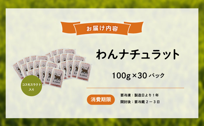 ペットフード わんナチュラット 100g×30p 計3kg （コスモスラクト） ペットフード 3kg 犬のえさ おすすめ 国産 広島県福山市/R.Natura（アール ナトゥーラ） [BAAH009]