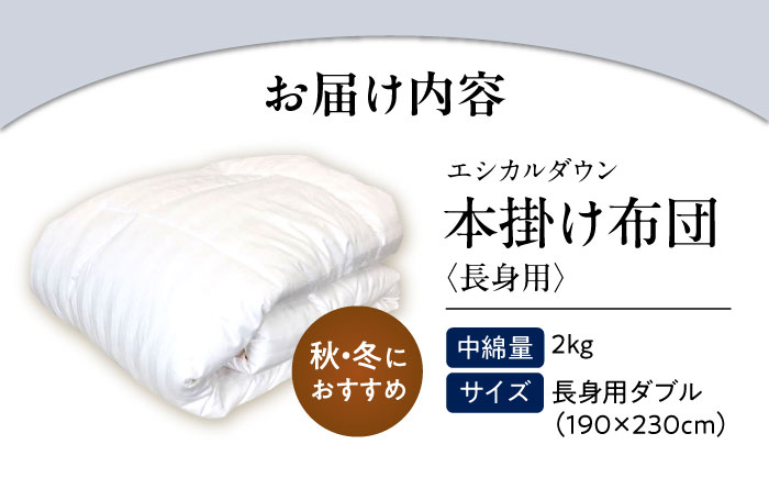 洗える 人工羽毛 掛け布団 長身用ダブル エントリーモデル 広島県福山市/イシケン株式会社 羽毛ふとん 掛けふとん 日本製  秋 冬 寝具 アレルギー対策 [BAAK007]