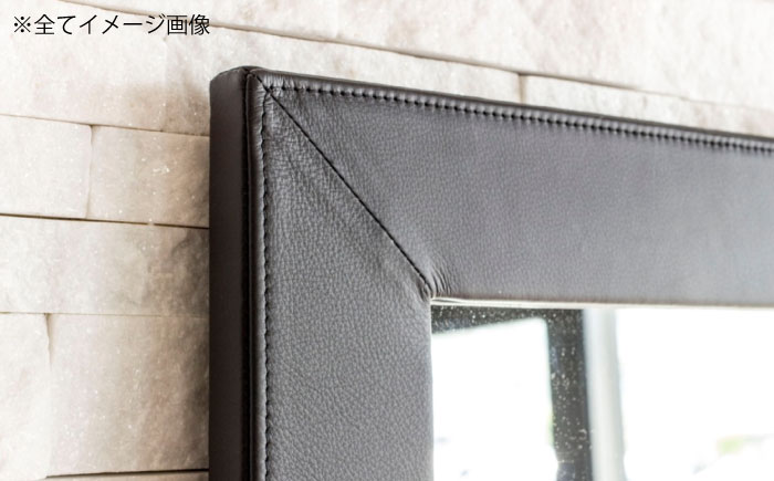 鏡  MS136（ダークブラウン）NOSミラー スクエアL ナチュラルレザー製 鏡 姿見 レザー 革 ファニチャー 家具 人気 おすすめ 広島県福山市/株式会社心石工芸 [BABV008]