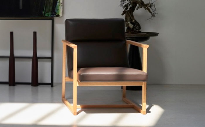 椅子 MS154（ベージュ）LEVE （レーベ）ラウンジチェア ナチュラルレザー製 椅子 イス チェア ファニチャー 家具 人気 おすすめ 広島県福山市/株式会社心石工芸 [BABV012]