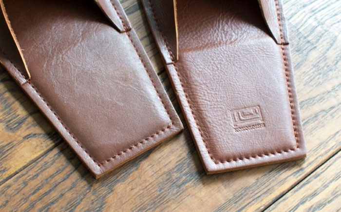 スリッパ KZ#424（マロン）OKAERI スリッパ（L/26.0-28.0cm）セミアニリンレザー製 スリッパ 靴 レザー 革 くつ ルームシューズ 雑貨 日用品 人気 おすすめ 広島県福山市/株式会社心石工芸 [BABV019]