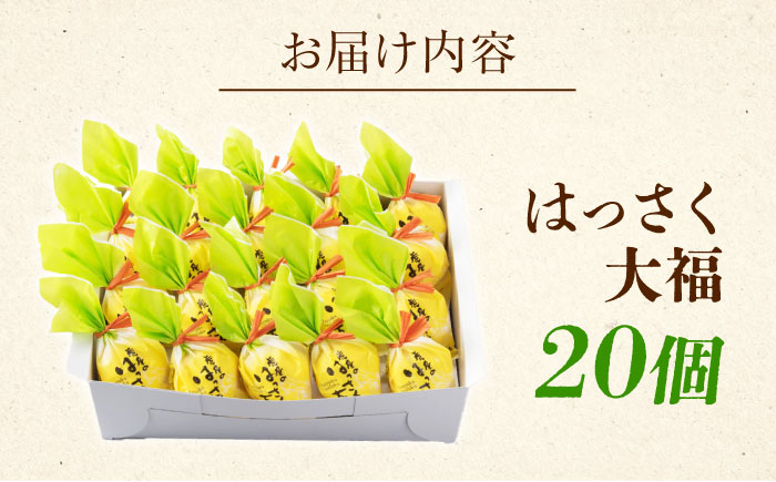 【年内発送】お菓子 はっさく大福20個入　 お菓子 大福 八朔 柑橘 みかん オレンジ 餅 ギフト お取り寄せ スイーツ フルーツ大福 ご当地 菓子 おかし デザート 食品 人気 おすすめ 広島県福山市/株式会社虎屋本舗 [BADH029]