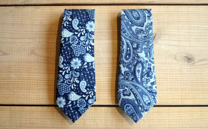 デニム 「デニム抜染（ばっせん）ネクタイ」＜ストライプ＞ ファッション ストライプ ネクタイ ギフト デニム生地 広島県福山市 / 山陽染工株式会社 [BADS024]