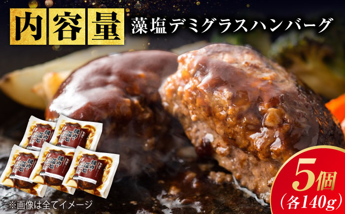 【スピード/年内発送】冷凍 肉 和牛入り藻塩ハンバーグ(デミグラス) 5個セット 広島県福山市/有限会社池口精肉店 黒毛和牛 国産 おかず 湯煎 ギフト [BAFK003]