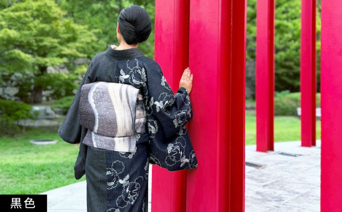 着物 和福デニム女性用着物 黒色 服 和装 きもの レディース 浴衣 デニム デニム着物 広島県福山市/RIBIAN [BAGM003]