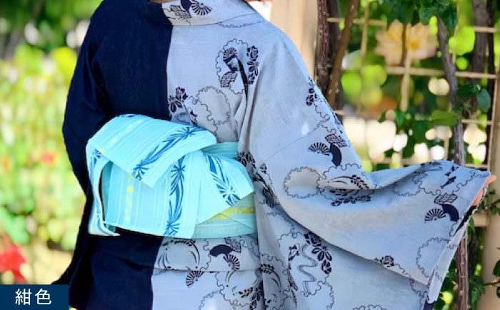 着物 和福デニム女性用着物　紺 服 和装 きもの レディース 浴衣 デニム デニム着物 広島県福山市/RIBIAN [BAGM004]