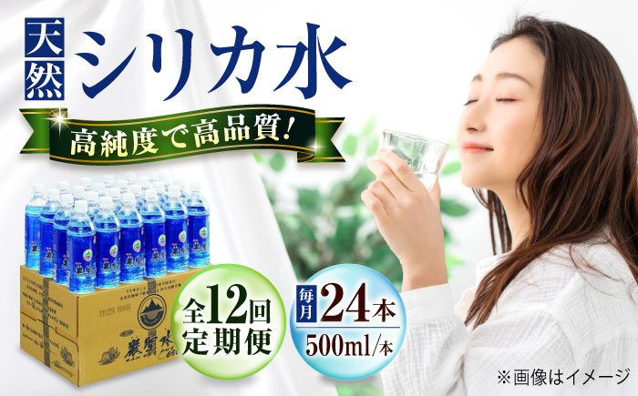 【全12回定期便】飲料 水 ミネラルウォーター 巌聖水6500 500ml×24本 広島県福山市/小林商事 ミネラルウォーター ペットボトル 500ml 24本 保存用 備蓄 防災 [BAEA019]