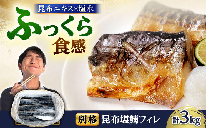 塩サバ 別格昆布塩さばフィレ 3kg 広島県福山市/丸大水産株式会社 鯖 サバ さば 切り身 冷凍 [BAGB001]