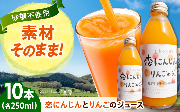 ジュース 恋にんじんとりんごのジュース 10本 人参 にんじん りんご リンゴ リンゴジュース りんごジュース 広島県福山市/しもみん農場 [BAGT011]