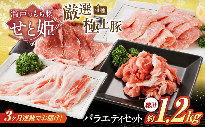 【全3回定期便】バラエティセット約1,200g (肩ロース・バラ・小間切れ・豚トロ 各300g)  広島県福山市/日本畜産株式会社 豚肉 ぶたにく こま切れ ロース しゃぶしゃぶ 小分け [BAER079]