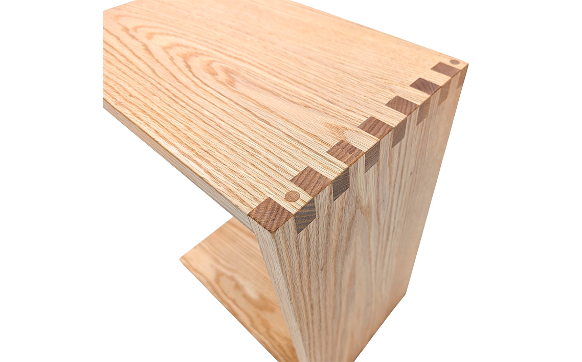 府中家具　コノ字サイドテーブル　ブラックチェリー