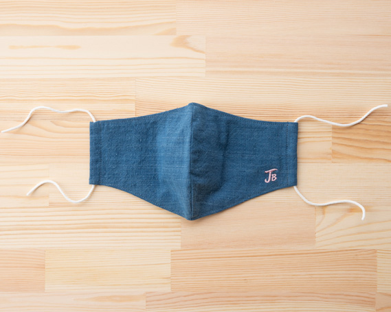 備後絣　うす紺　立体美マスク　女性サイズ　2枚組