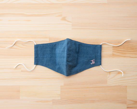 備後絣　うす紺　立体美マスク　レギュラー　女性サイズ　2枚組