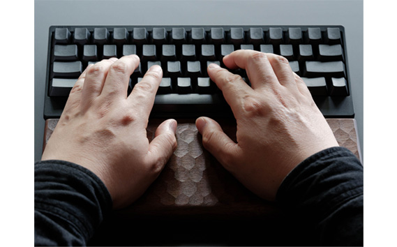 HHKB専用亀甲名栗ウォールナット製パームレスト＆ルーフ 200g