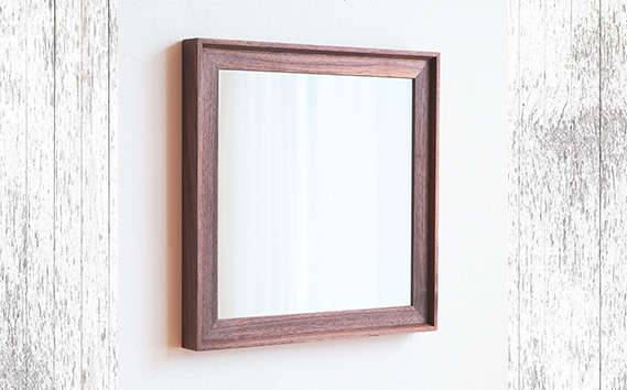 府中家具　Mirror VALLE　42×42　ウォールナット